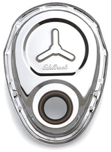 Load image into Gallery viewer, Edelbrock Timing Cover SB-Chevy Chrome w/ Welded Reinforcement Plate