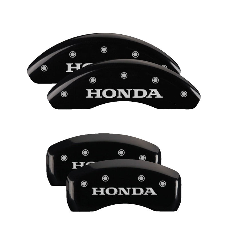 MGP 4 Caliper Covers Engraved Front & Rear Honda Black Finish Silver Char 2017 Honda CR-V