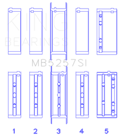 King Engine Bearings General Motors 379/V8 Ohv (Size +0.50mm) Main Bearing Set