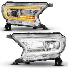 Load image into Gallery viewer, ANZO 19-23 Ford Ranger (Factory Halogen Models) Full LED Proj Headlights DRL/SeqSig Chrome - Pair