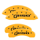 MGP 4 Caliper Covers Engraved Front & Rear 2015 Ford F-150 Yellow Finish Black F-150 Logo