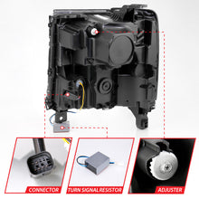 Load image into Gallery viewer, ANZO 16-18 Chevy Silverado 1500 (Factory HID Models ONLY) Full LED Proj Headlights Chrome - Pair