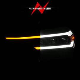 Anzo 2023+ Chevy Colorado Full LED Proj. Headlights w/ Black Housing - Seq. Lightbar w. DRL
