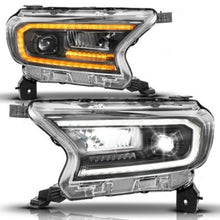 Load image into Gallery viewer, ANZO 19-23 Ford Ranger (Factory Halogen Model) Full LED Proj Headlights Init/DRL/SeqSig Black - Pair