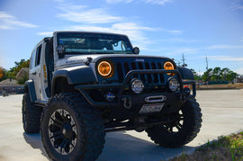 Oracle 07-17 Jeep Wrangler Surface Mount LED Headlight Halo Kit - Amber