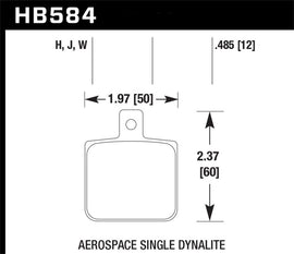 Hawk Aerospace Single Dynalite HPS 5.0 Street Brake Pads
