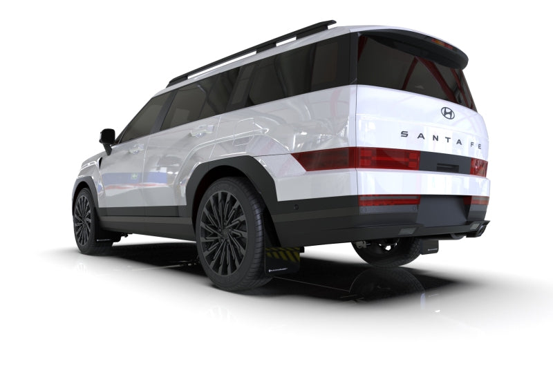 Rally Armor 2024+ Hyundai Santa Fe Black Mud Flap w/ White Logo
