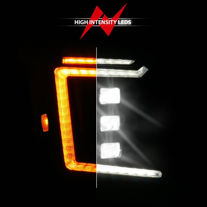 ANZO 15-20 GMC Yukon (Incl XL - Factory Halogen Models) Full LED Proj Headlights Black - Pass. Side