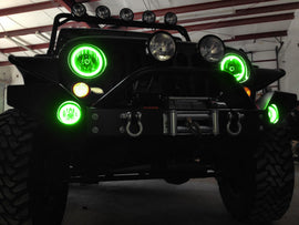 Oracle 07-17 Jeep Wrangler Surface Mount LED Headlight Halo Kit - Green