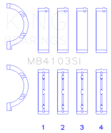 King Engine Bearings Chrysler 197 (Size +0.50mm) Main Bearing Set