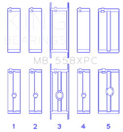 King Engine Bearings Chrysler 273/301/313/318/340 Main Bearing Set