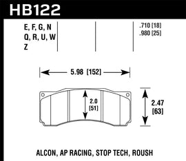 Hawk Alcon/AP Racing, StopTech Roush ER-1 Brake Pad Set