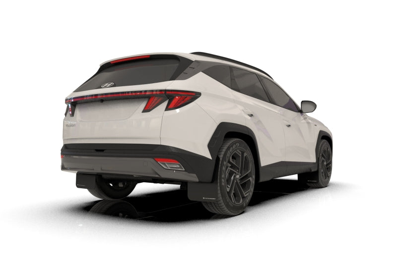 Rally Armor 25-26 Hyundai Tucson (Excl. ICE &amp; XRT) Black UR Mud Flap w/ White Logo