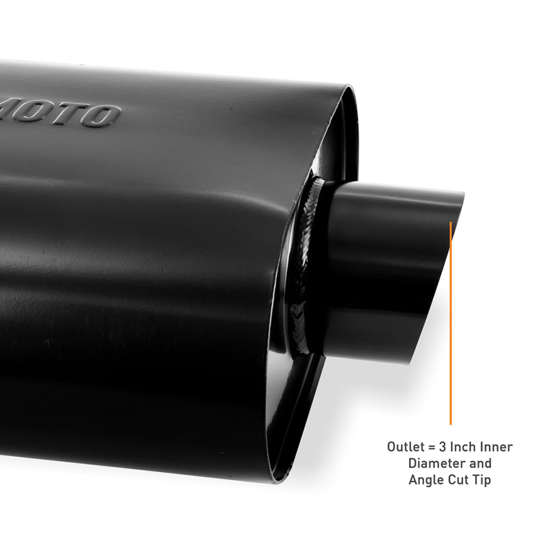 Mishimoto Muffler with 2.5in Center Inlet/Outlet - Angled Tip - Black