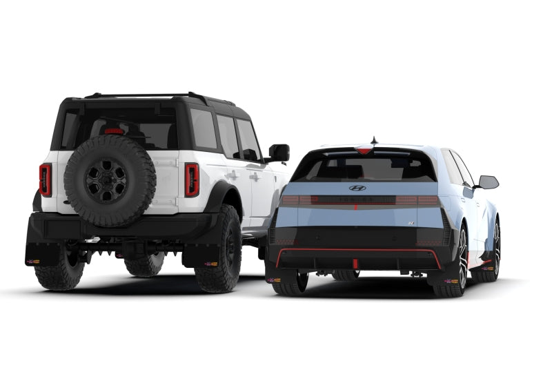 Rally Armor 21-25 Ford Bronco RR-ST Rock Rail-Steel Rear Bumper Black Mud Flap BCE Pink Logo