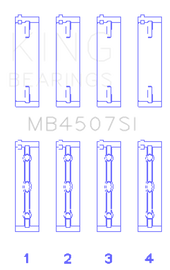 King Engine Bearings Suzuki H25A H27A (Size +0.25mm) Main Bearing Set