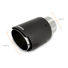 Load image into Gallery viewer, Mishimoto Carbon Fiber Muffler Tip 3in Inlet 4in Outlet Polished