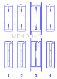 King Engine Bearings Ford 232 (Size 0.25) Main Bearing Set