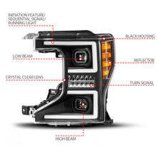 Load image into Gallery viewer, ANZO 20-22 Ford Super Duty (Halogen) Z-Series Full LED Proj Headlights SeqSig - Driver Side ONLY