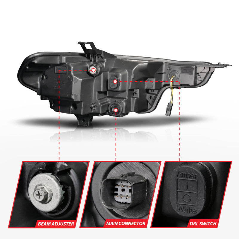 Anzo 2023+ Chevy Colorado Full LED Proj. Headlights w/ Black Housing - Seq. Lightbar w. DRL
