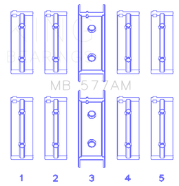 King Engine Bearings Mitsubishi 4G52 (Size +0.25mm) Main Bearing Set