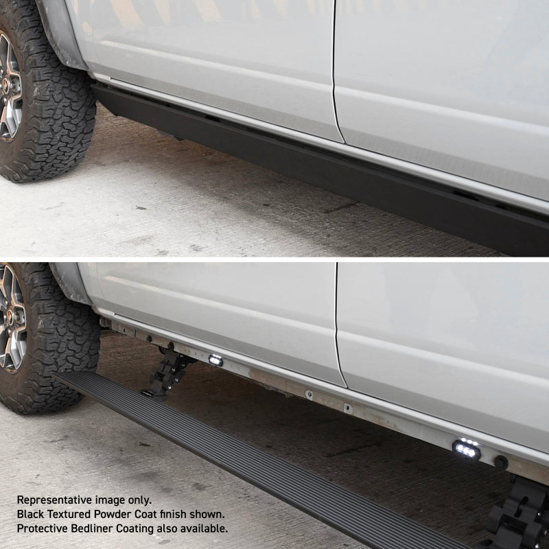 Go Rhino 23-24 Toyota Sequoia 4dr (Excl. Hybrid) E1 Electric Running Board Kit - Bedliner Coating