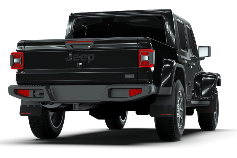 Rally Armor 19-25 Jeep Gladiator JT (Incl. Overland/Sport/Sport S) Black Mud Flap w/Army Green Logo