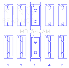 King Engine Bearings Mitsubishi G25B/4G54/4G53 (Size +0.75mm) Main Bearing Set