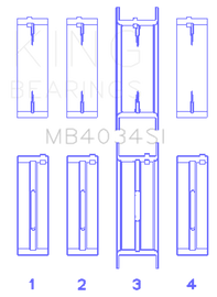 King Engine Bearings Ford 232 (Size +0.50mm) Main Bearing Set