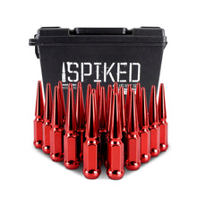 Load image into Gallery viewer, Mishimoto Mishimoto Steel Spiked Lug Nuts M12 x 1.5 24pc Set Red