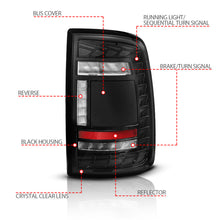 Load image into Gallery viewer, ANZO 19-24 RAM 2500/3500 Full LED Tail Lights SeqSig Black - Pair