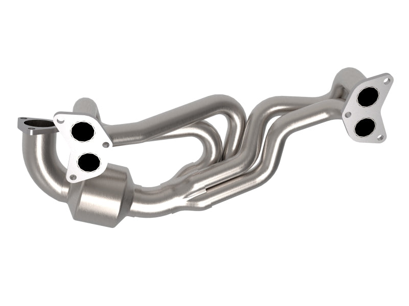 aFe Twisted Steel 304 Stainless Steel Header w/ Cat 13-19 Subaru Outback H4-2.4L