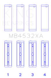 King Engine Bearings Mercedes Benz Om 642.822/36/910/20/30/70 (Size +0.25mm) Main Bearing Set