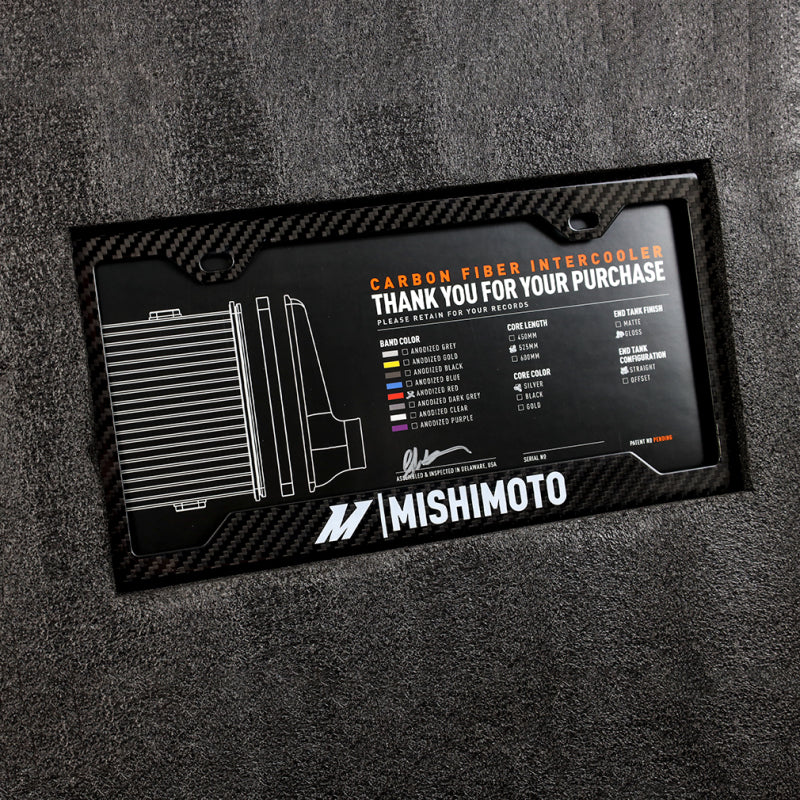Mishimoto Universal Carbon Fiber Intercooler - Matte Tanks - 525mm Gold Core - S-Flow - GR V-Band
