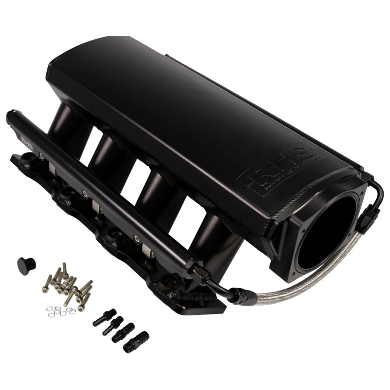 Fast Intake Manifold, Rhs Sheet Met Al, Ls Cathedral Port, Black W/ Fuel Rail Kit