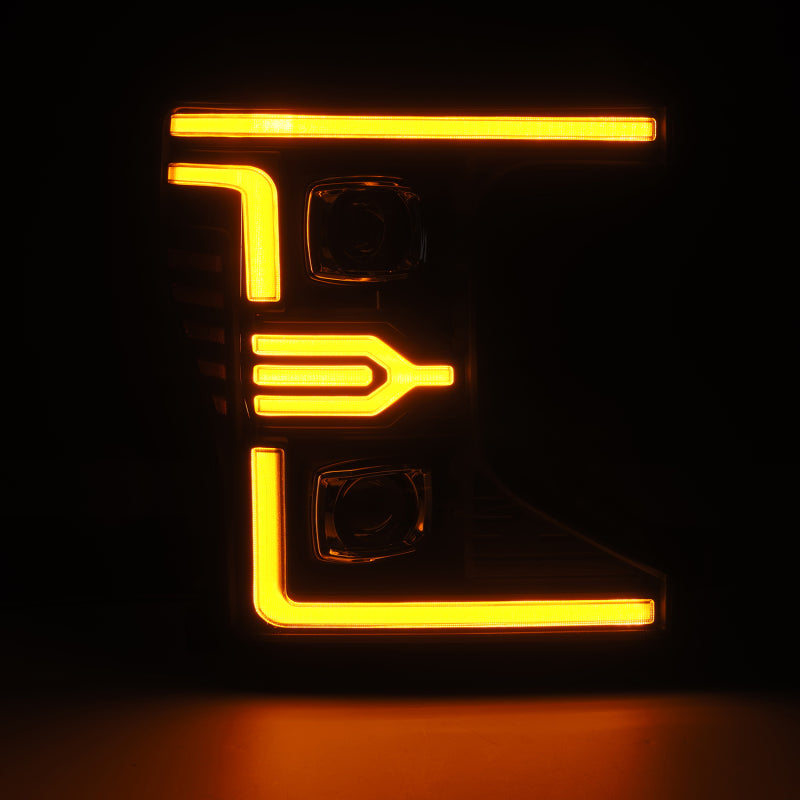 AlphaRex 20-22 Ford F-250/350/450/550 SD LUXX-Series LED Proj Headlights Bk w/Acv Light SS & SBDRL