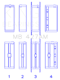 King Engine Bearings Chevrolet 173 V6 (Size +0.25mm) Main Bearing Set