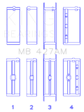 King Engine Bearings Chevrolet 173 V6 (Size +0.25mm) Main Bearing Set