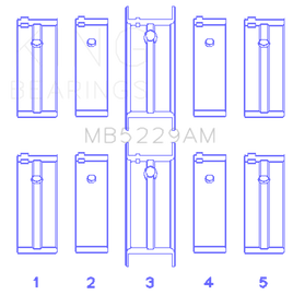 King Engine Bearings Nissan Datsun A12/(Size +0.25mm) Main Bearing Set