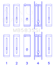 Load image into Gallery viewer, King Engine Bearings Chevrolet 121Ci/Ln2 134Ci +.002 (Size +0.50mm) Main Bearing Set