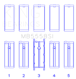 King Engine Bearings Ford R6A/114Ci 1.9L/121Ci 2.0L (Size +0.75mm) Main Bearing Set
