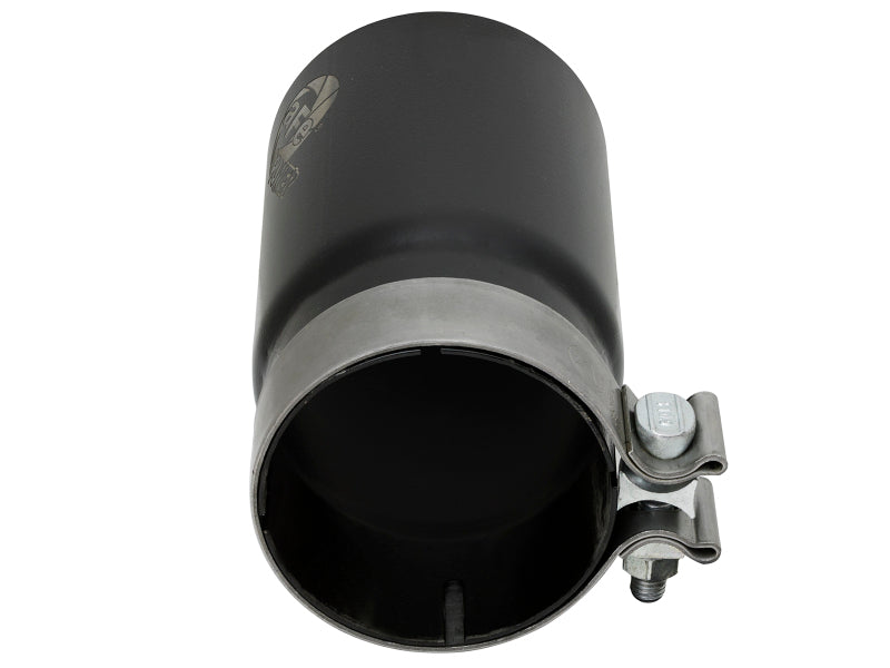 aFe MACH Force-Xp Universal Exhaust Tip 3-1/2 IN Inlet x 4 IN Outlet x 7 IN L Black Right Side Exit