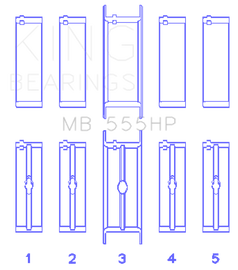 King Engine Bearings Chrysler 350/361/383/403 (Size STDX) Main Bearing Set