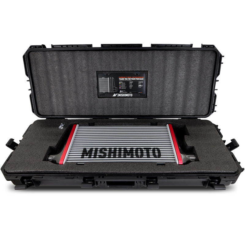 Mishimoto Universal Carbon Fiber Intercooler - Matte Tanks - 525mm Silver Core - S-Flow - GR V-Band