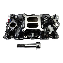 Load image into Gallery viewer, Edelbrock Chevy SB Performer EPS Manifold w/ Oil Fill Tube - Black Plasma