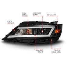 Load image into Gallery viewer, ANZO 14-20 Chevrolet Impala Square Projector LED Bar Headlights w/ Black Housing