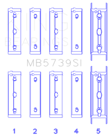 King Engine Bearings Subaru Ej20/Ej22/Ej25 Housing Bore + .002 (Size +0.75mm) Main Bearing Set