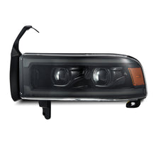 Load image into Gallery viewer, AlphaRex 94-01 RAM 1500 LUXX LED Proj Headlights Alpha-Blk w/Activ Light/Seq Signal/SB DRL