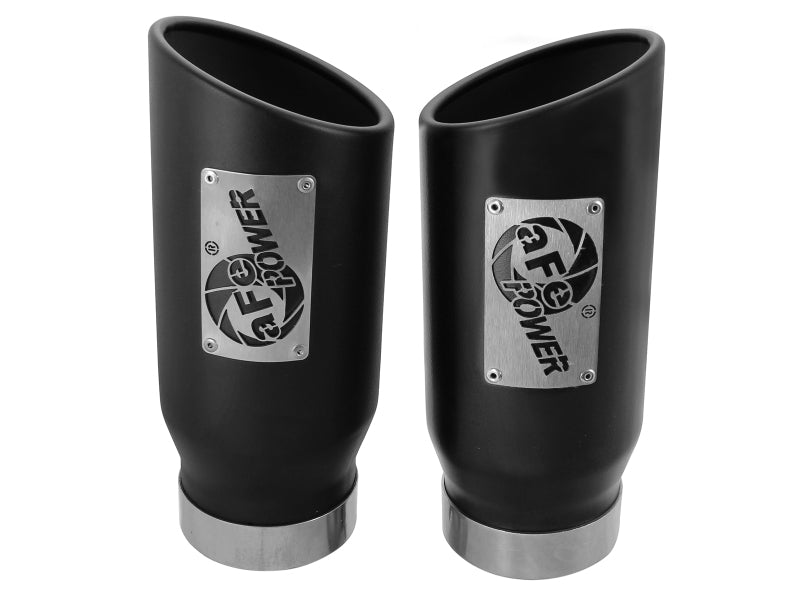 aFe MACH Force-Xp Universal Exhaust Tip 4 IN Inlet x 5 IN Outlet x 12 IN L- Black Tip