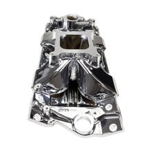 Load image into Gallery viewer, Edelbrock Chevy SB Victor Jr. 23 Degree Intake Manifold - Chrome Plasma Finish